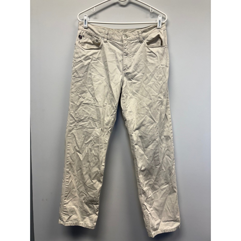 Polo Jeans Co Ralph Lauren Womens Cream Straight Leg Cotton Pants Size 10